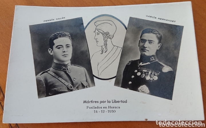 Militaria: Postal rep&uacute;blica espa&ntilde;ola, gal&aacute;n y Garc&iacute;a Hern&aacute;ndez, sin circular