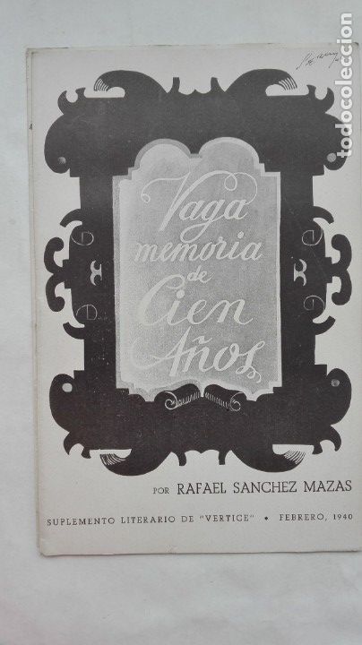 Militaria: GUERRA , FALANGE : VAGA MEMORIA DE CIEN A&Ntilde;OS, SANCHEZ MAZAS. VERTICE, 1940