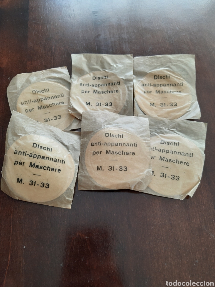 Military Antiques: 6 discos antiempa&ntilde;ables para mascara italiana m 31.-33