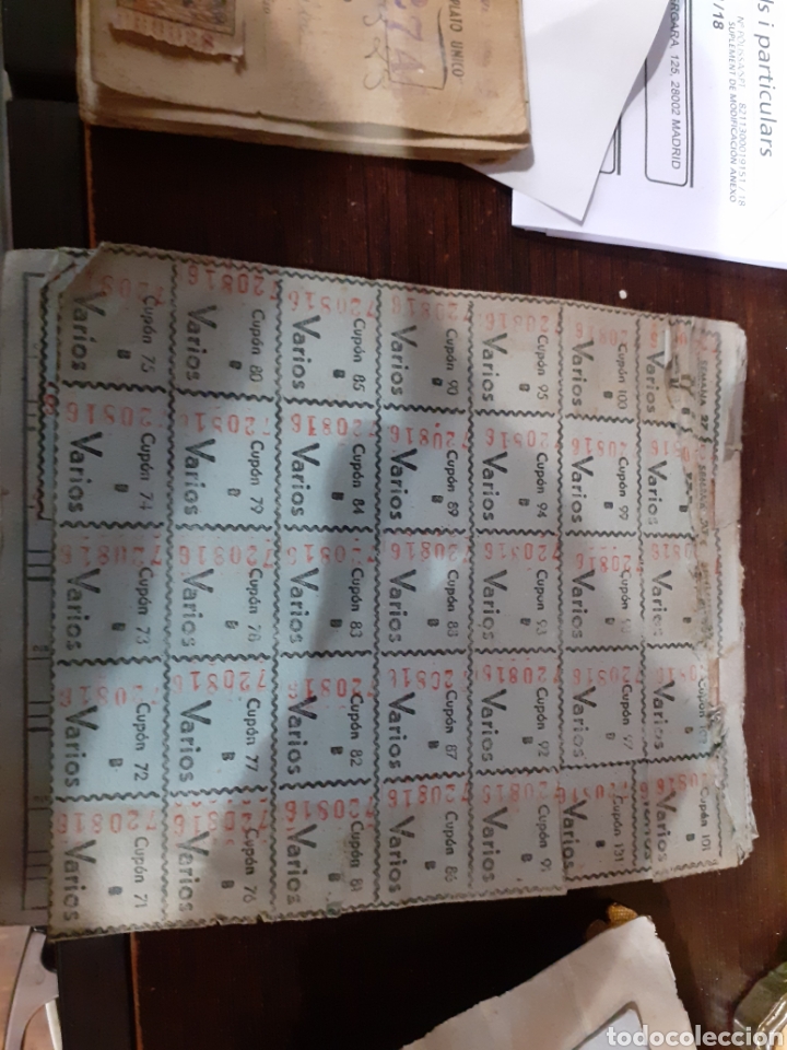 Militaria: Cartilla de cupones 2 p&aacute;ginas