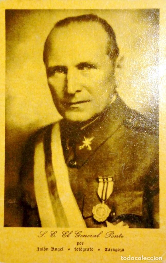Military Antiques: S.E. GENERAL PONTE - POSTAL POR JALON ANGEL, ZARAGOZA - GUERRA CIVIL ESPA&Ntilde;OLA