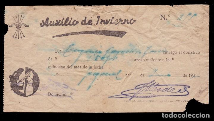 Military Antiques: *** MUY RARO DONATIVO AL AUXILIO DE INVIERNO 1940? DE FREGENAL DE LA SIERRA (BADAJOZ) ***
