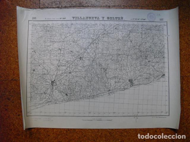 Militaria: GUERRA CIVIL MAPA DEL EJCTO. NACIONAL DE VILLANUEVA Y GELTR&Uacute; SEZIONE TOPOCARTOGR&Aacute;FICA DEL C.T.V.