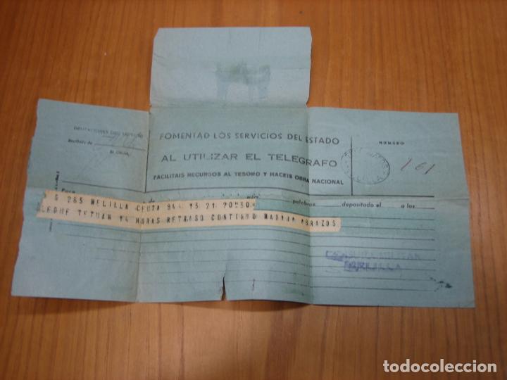 Military Antiques: Telegrama guerra civil espa&ntilde;ola. Censura militar .Melilla