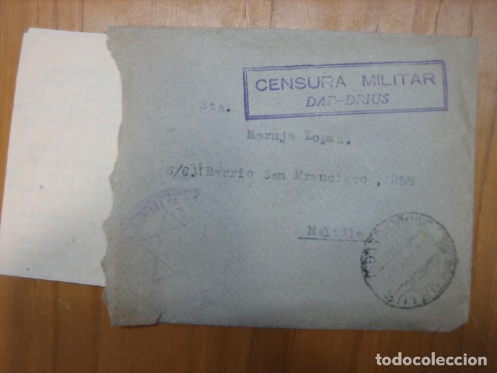 Militaria: Carta guerra civil espa&ntilde;ola. Censura militar .Melilla