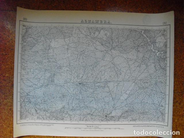 Militaria: MAPA DE ALHAMBRA DEL EJERCITO NACIONAL E 1:50000 SELLO DEL CUARTEL GENERAL DEL GENERAL&Iacute;SIMO