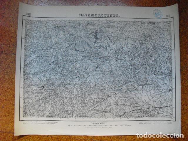 Militaria: MAPA DE NAVAMORCUENDE DEL EJERCITO NACIONAL E 1:50000 SELLO DEL CUARTEL GENERAL DEL GENERAL&Iacute;SIMO