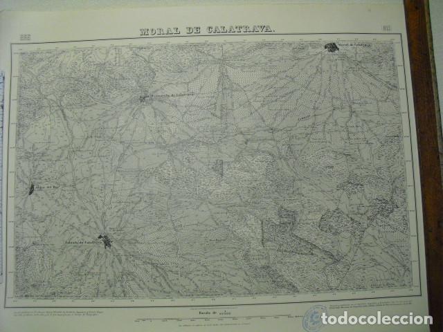 Military Antiques: MAPA DE MORAL DE CALATRAVA 1:50000 SELLO DEL CUARTEL GENERAL DEL GENERAL&Iacute;SIMO