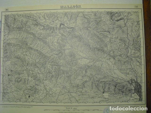 Militaria: MAPA DE MALAGON 1:50000 SELLO DEL CUARTEL GENERAL DEL GENERAL&Iacute;SIMO