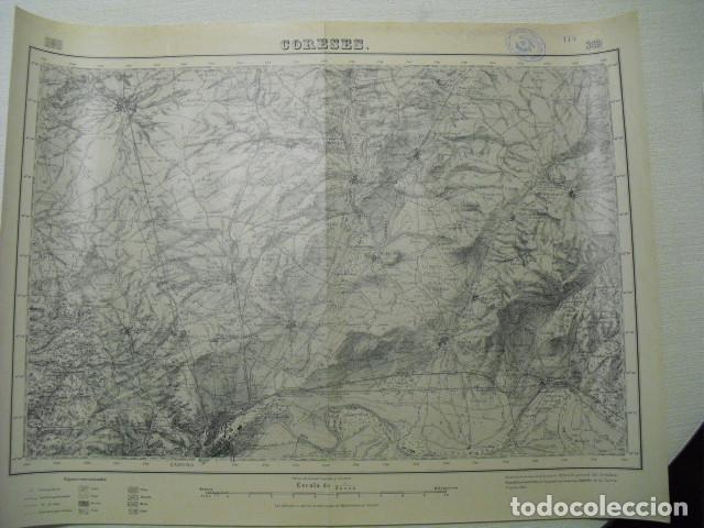 Militaria: MAPA DE CORESES DEL EJERCITO NACIONAL E 1:50000 SELLO DEL CUARTEL GENERAL DEL GENERAL&Iacute;SIMO