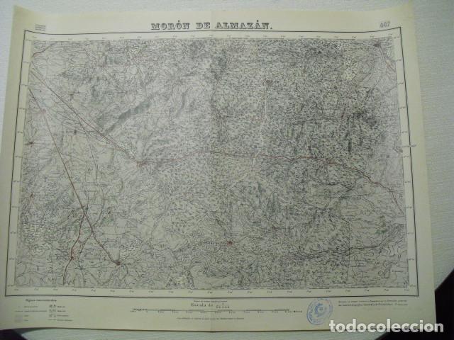Military Antiques: MAPA DE MORON DE ALMAZAN DEL EJ. NACIONAL E 1:50000 SELLO DEL CUARTEL GENERAL DEL GENERAL&Iacute;SIMO