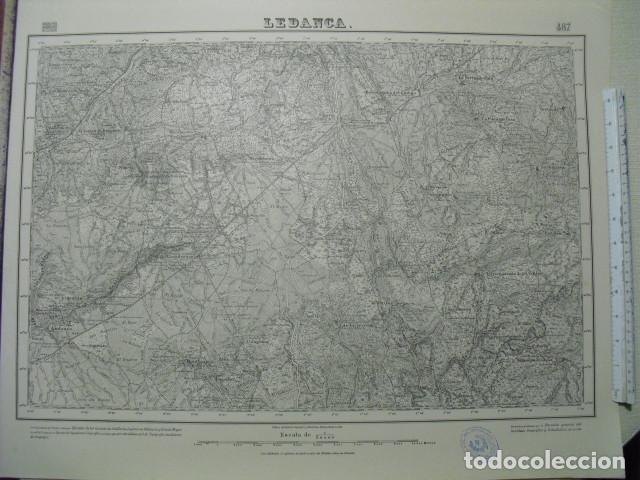 Militaria: MAPA DE LEDANCA DEL EJERCITO NACIONAL E 1:50000 SELLO DEL CUARTEL GENERAL DEL GENERAL&Iacute;SIMO