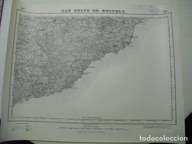 Militaria: MAPA DE SAN FELIU DE GUIXOLS 1:50000 SELLO DEL CUARTEL GENERAL DEL GENERAL&Iacute;SIMO