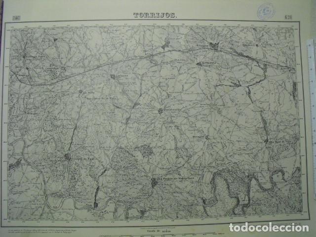 Militaria: MAPA DE TORRIJOS EJERCITO NACIONAL E 1:50000 SELLO DEL CUARTEL GENERAL DEL GENERAL&Iacute;SIMO