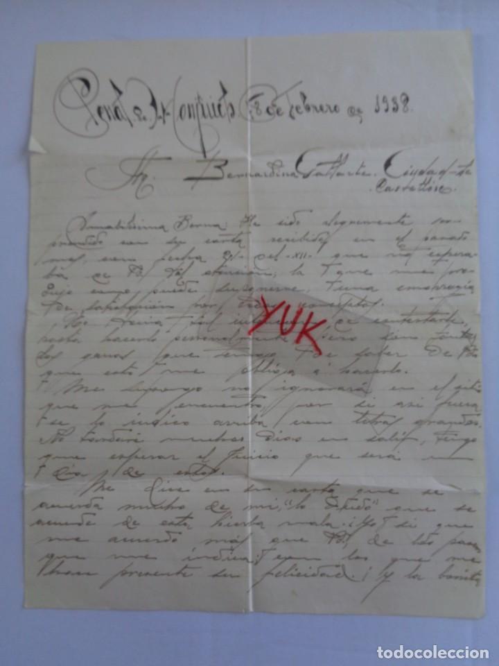 Militaria: carta desde el penal de montjuic de Barcelona a Castellon - 8 febrero 1938