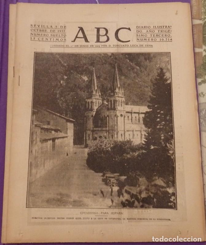 Militaria: ABC 2 DE AGOSTO DE 1937, 22 PAGINAS, FRENTE DE ASTURIAS,CONQUISTA DE COVADONGA, PARTE DE GUERRA,ETC