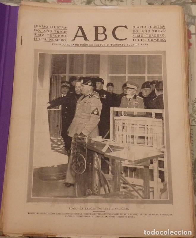 Militaria: ABC 11 DE DICIEMBRE DE 1937, SEVILLA,24 PAGINAS, MUSSOLINI, SANTA BARBARA,FRENTE DE ARAGON,ETC..
