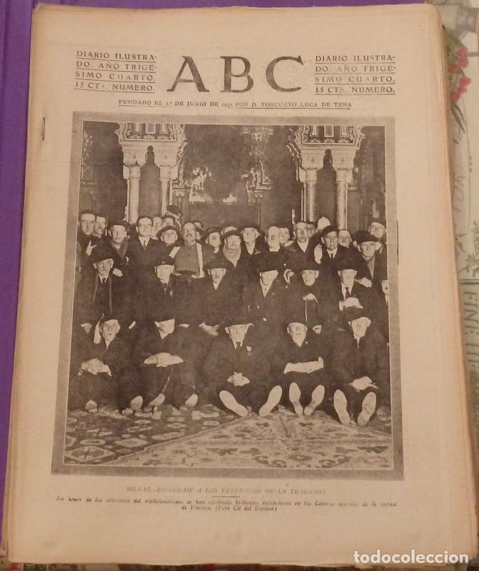 Militaria: ABC 8 DE ENERO DE 1938, SEVILLA,26 PAGINAS, BILBAO,FRENTE DE TERUEL, AVILA,,ETC....