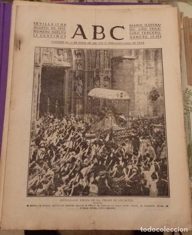 Militaria: ABC 17 DE AGOSTO DE 1937, ,22 PAGINAS,SALIDA VIRGEN DE LOS REYES, CORDOBA,REINOSA,PARTE DE GUERRA, E