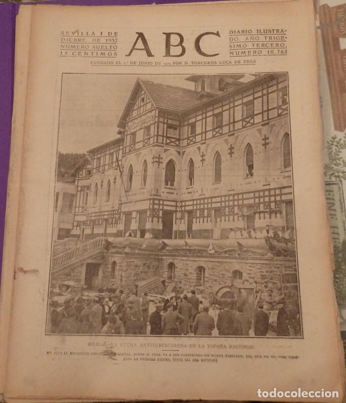 Militaria: ABC 1 de DICIEMBRE de 1937, SEVILLA,24 PAGINAS,FRENTE ASTURIAS,VALENCIA,BIARRITZ,PARTE DE GUERRA,ETC