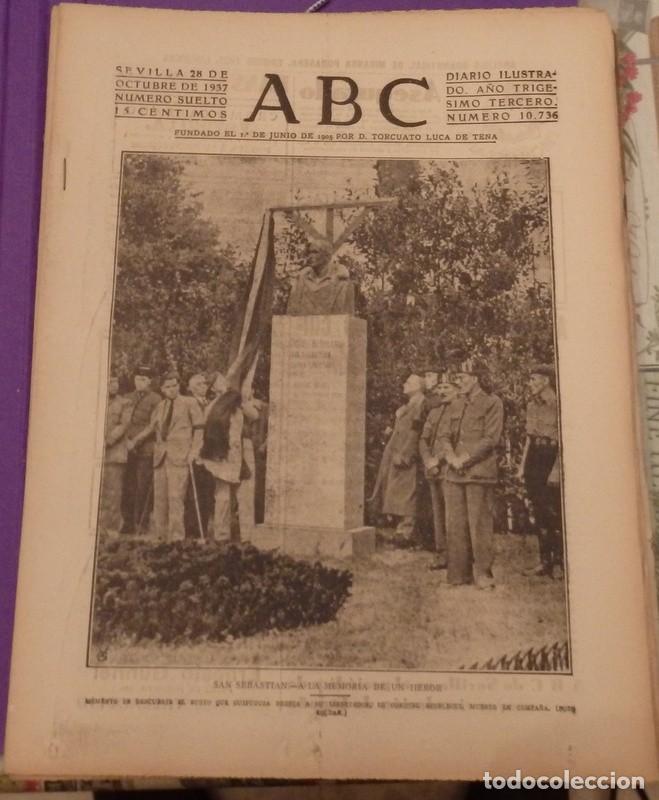 Military Antiques: ABC 28 DE OCTUBRE DE 1937, 22 PAGINAS, SAN SEBASTIAN,FRENTES DE ASTURIAS,ARAGON,MADRID, ETC