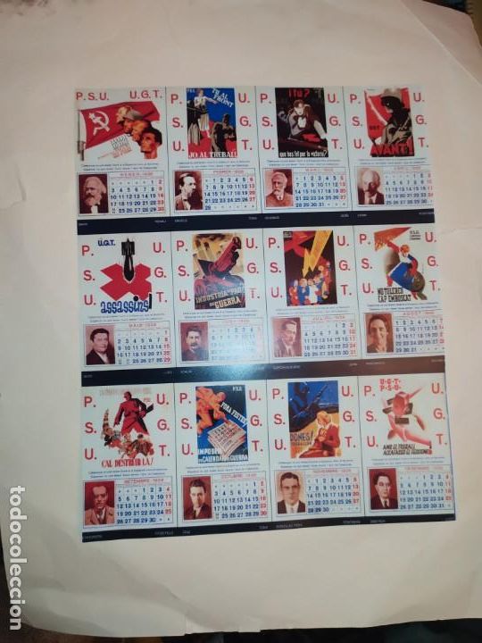 Military Antiques: CALENDARIO A&Ntilde;O 1938 CARTEL RENAU PSU UGT La Guerra Civil en 2.000 cartells&raquo; de Jordi i Arnau