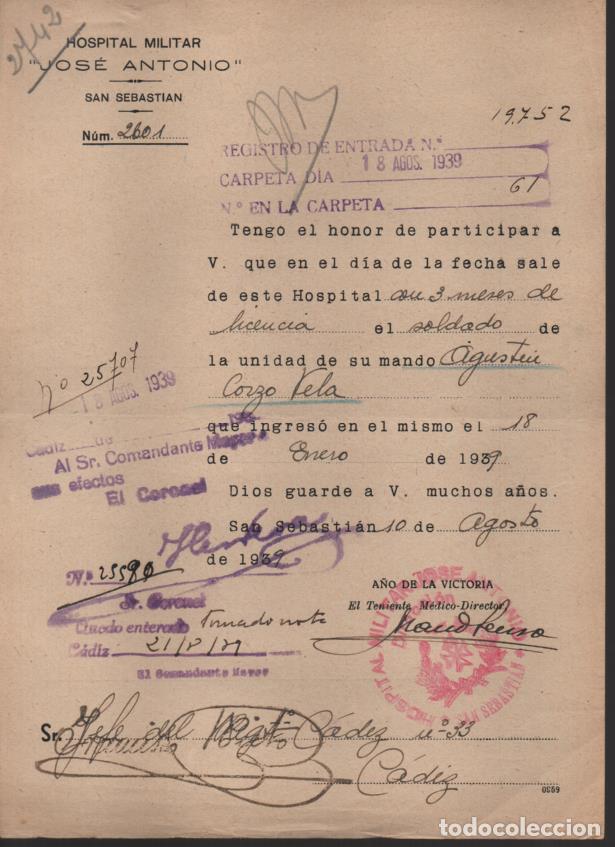 Militaria: SAN SEBASTIAN. - HOSPITAL MILITAR --JOSE ANTONIO- VER FOTOS