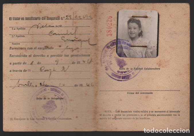 Militaria: SEVILLA- CARTILLA SEGURO DE ENFERMEDAD - VER FOTO