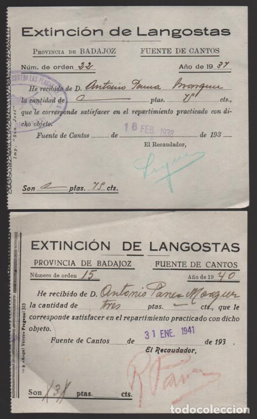 Militaria: FUENTE CANTOS, EXTINCION DE LANGOSTAS, A&Ntilde;OS- 1938 - 1941, VER FOTO