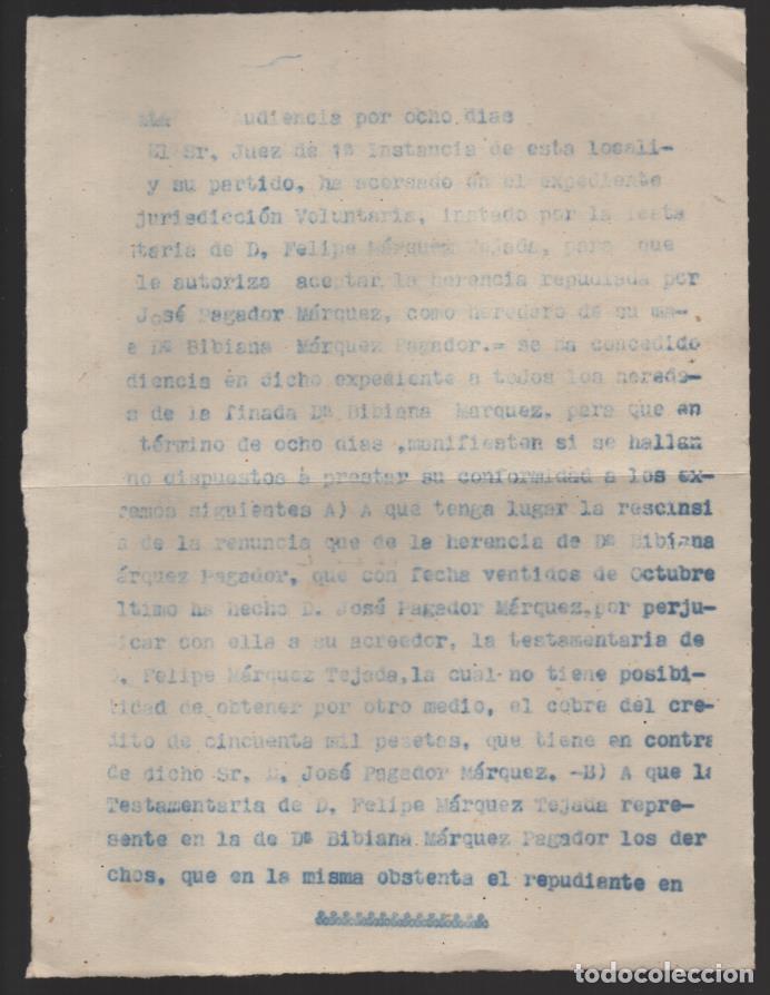 Militaria: FUENTE CANTOS- JUEZ 1&ordm; INSTANCIA,- HEENCIA .- VER FOTO