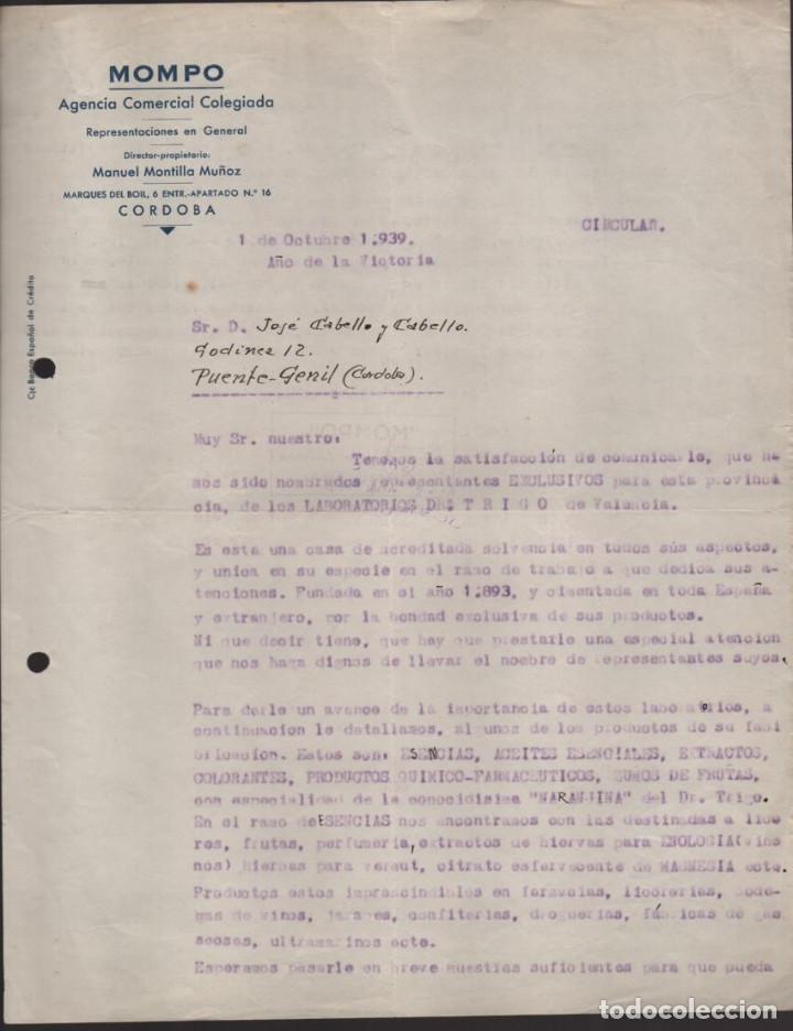 Military Antiques: CORDOBA, MOMPO- AGENCIA COMERCIAL COLEGIADA A&Ntilde;O 1939, VER FOTO
