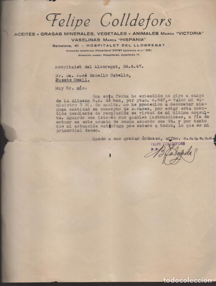 Military Antiques: HOSPITAL DE LLOBREGAT- FELIPE COLLDEFORS - A&Ntilde;O 1947, VER FOTO