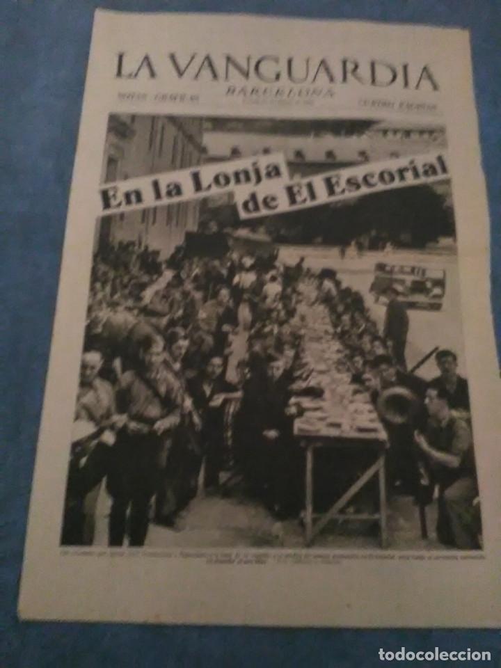 Militaria: La Vanguardia 21 agosto 1936,en el frente de Osera,viveres para las milicias madrile&ntilde;as