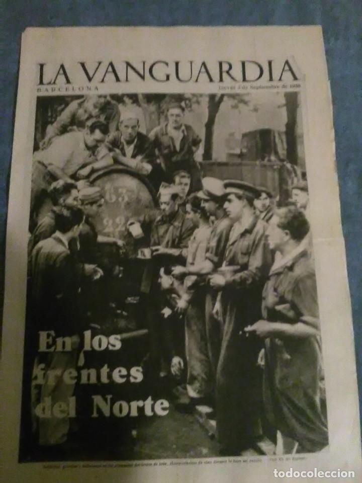 Militaria: La Vanguardia 3 septiembre 1936,en los frentes del norte,en el frente de Cordoba