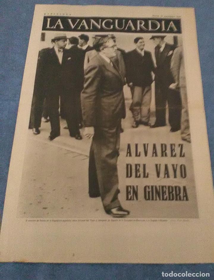 Military Antiques: La Vanguardia 22 septiembre 1936,Alvarez del Vayo en Ginebra,las milicias campesinas