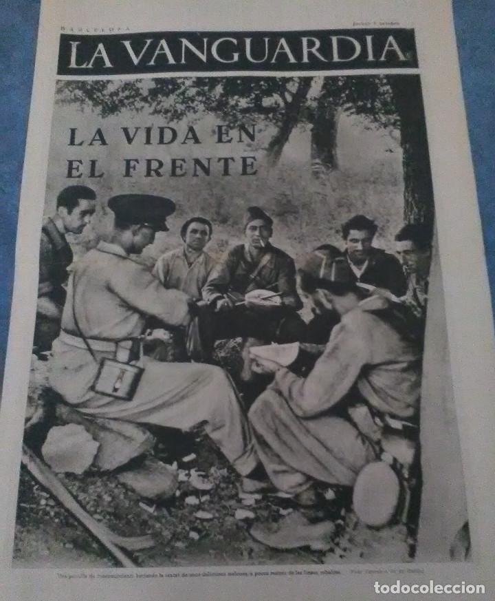 Militaria: La Vanguardia 8 octubre 1936,la vida en el frente,exposici&oacute;n de carteles antifascistas