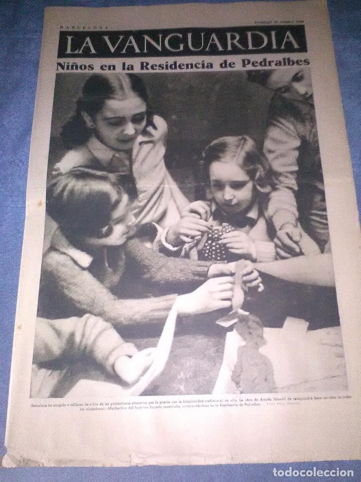 Military Antiques: La Vanguardia 25 octubre 1936,ni&ntilde;os Madrile&ntilde;os en Barcelona,los milicianos pasan