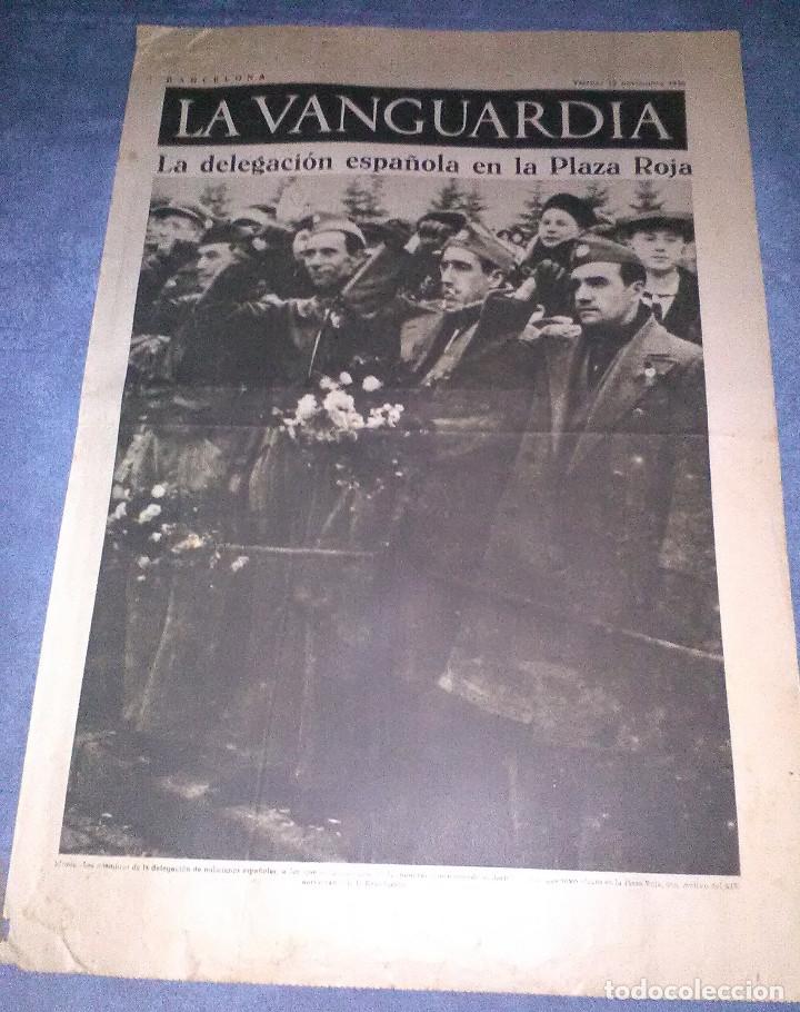 Military Antiques: La Vanguardia 13 noviembre 1936,delegaci&oacute;n espa&ntilde;ola Plaza Roja,las muchachas de Barbastro
