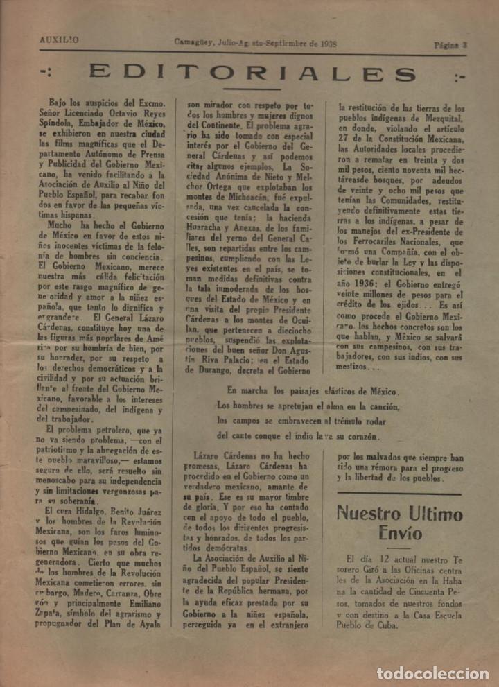Militaria: CAMAGUEY-ORG.OFIC. -AUXILIO- ASC. AUXILIO AL NIÑO DEL PUEBLO ESPAÑOL- AÑO 1938-12 PAG. VER FOTOS - Foto 2 - 201304936