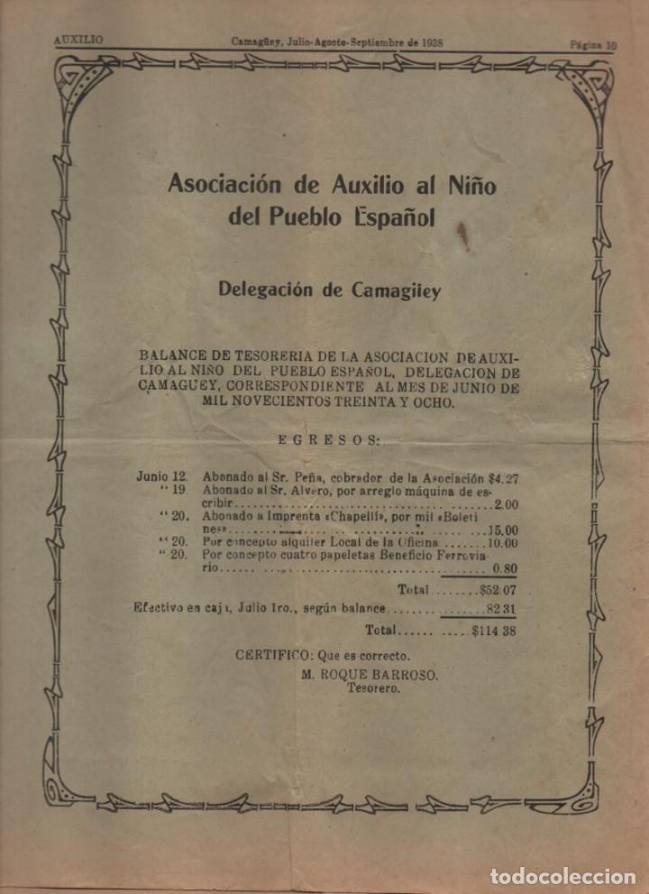 Militaria: CAMAGUEY-ORG.OFIC. -AUXILIO- ASC. AUXILIO AL NIÑO DEL PUEBLO ESPAÑOL- AÑO 1938-12 PAG. VER FOTOS - Foto 3 - 201304936