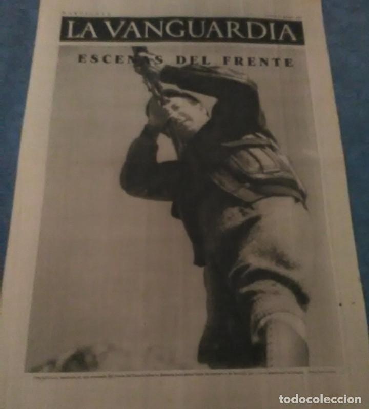 Militaria: La Vanguardia 14 enero 1937,notas del frente de Arag&oacute;n,cabalgata en honor de la infancia