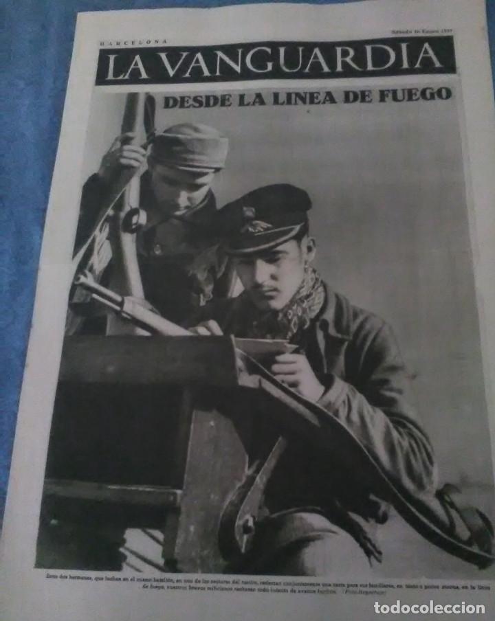 Militaria: La Vanguardia 16 enero 1937,desde la linea de fuego,men&uacute; de guerra,frentes del centro