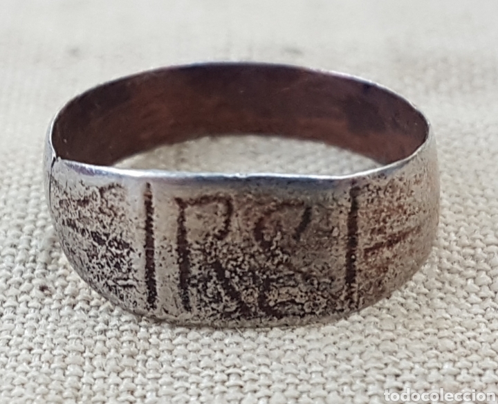 Military Antiques: Anillo plata epoca guerra civil iniciales RS