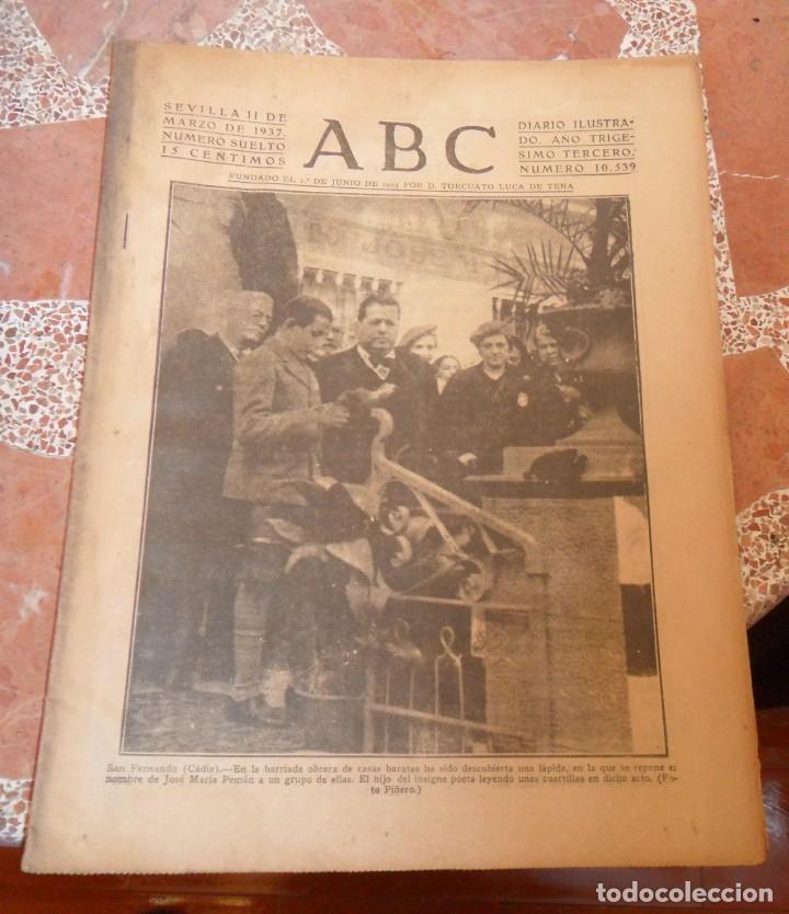 Militaria: ABC 11 DE MARZO DE 1937, SEVILLA,22 PAGINAS, SAN FERNANDO, CORDOBA,,PARTE DE GUERRA,ETC....