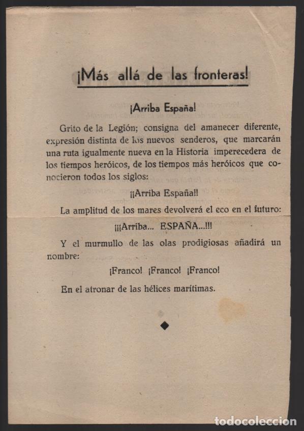 Military Antiques: OCTAVILLA, EL GENERALISIMO- &iexcl;MAS ALLA DE LA FRONTERAS- GRITO DE LA LEGION.- MIDE:21 X 14 C.M. VER FO