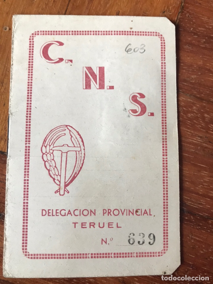 Military Antiques: CARNET CNS SINDICATO CALANDA (TERUEL) GUERRA CIVIL.1938. VETERINARIO REPUBLICANO.