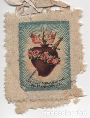 Militaria: CORAZON DE JESUS.-DULCE CORAZON DE MARIA SED LA SALVACCION MIA, EN TELA- MIDE: 9 X 7 C.M. VER FOTO