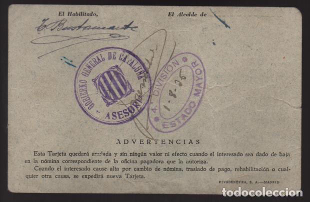 Militaria: BARCELONA- GOBIERNO DE CATALUNYA Y 4&ordm; DIVISION ESTADO MAYOR.- 1-8-1936- VER FOTOS