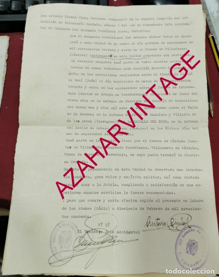 Militaria: GUERRA CIVIL, HISTORIAL SARGENTO PROVISIONAL REGTO.INFANT.MONTA&Ntilde;A 7, ESPECTACULAR