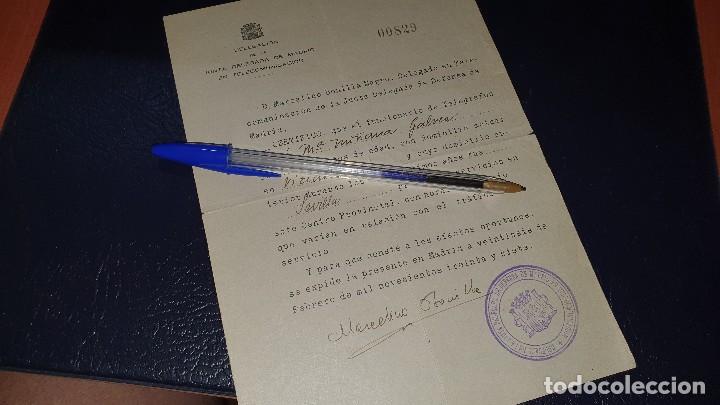 Militaria: Junta de defensa de madrid en telecomunicacion, certificado de servicio funcionario telegrafos, 1937